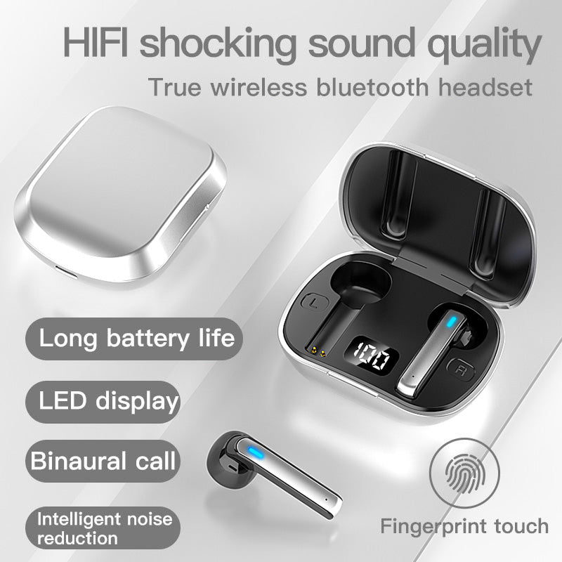 BQ-01 TWS Wireless Headset Bluetooth 5.0 In-Ear Earbuds Sweatproof Sports Headphones with LED Digital Display