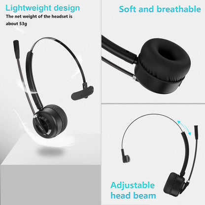 ANIVIA A8 Single Ear Bluetooth 5.0 Wireless Headphone Call Center Headset with Noise Cancelling Microphone and Charging Dock