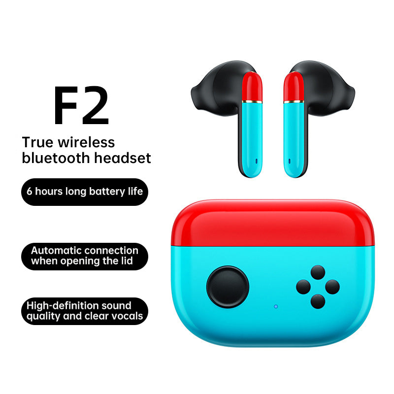 F2 TWS Wireless Bluetooth In-ear Earphone Low-Latency Headphone Noise-canceling Earbud Headset with Microphone