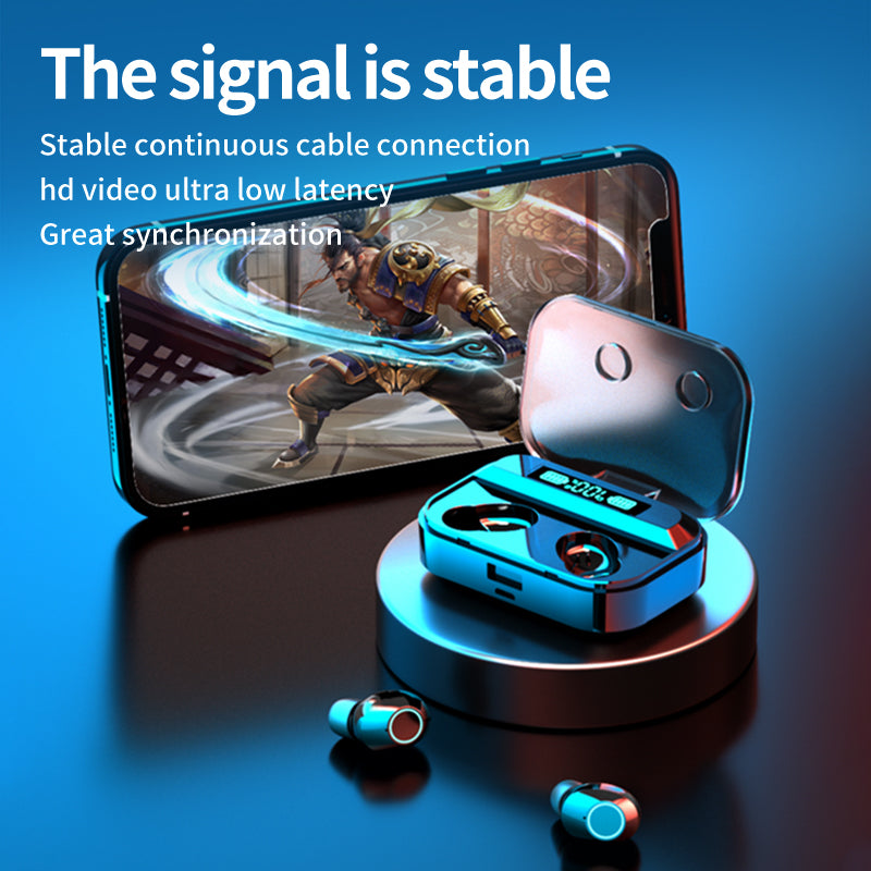 TG02 In-ear Headphone Bluetooth HIFI Sound Wireless Earphone with LED Charging Case