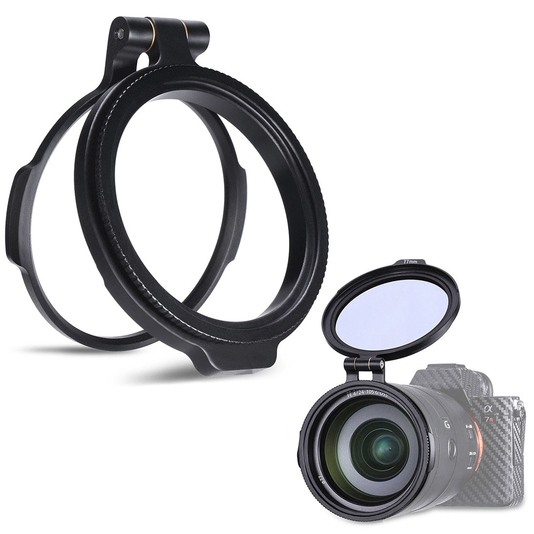 UURIG 58mm ND Filter Ring Quick Release Lens Adapter Flip Bracket DSLR Camera Accessory