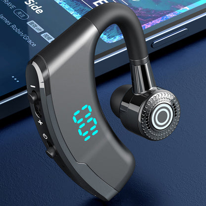 V9S Business Style Bluetooth Single Ear Headset LED Display Wireless Headphone Earphone with Battery Charging Case