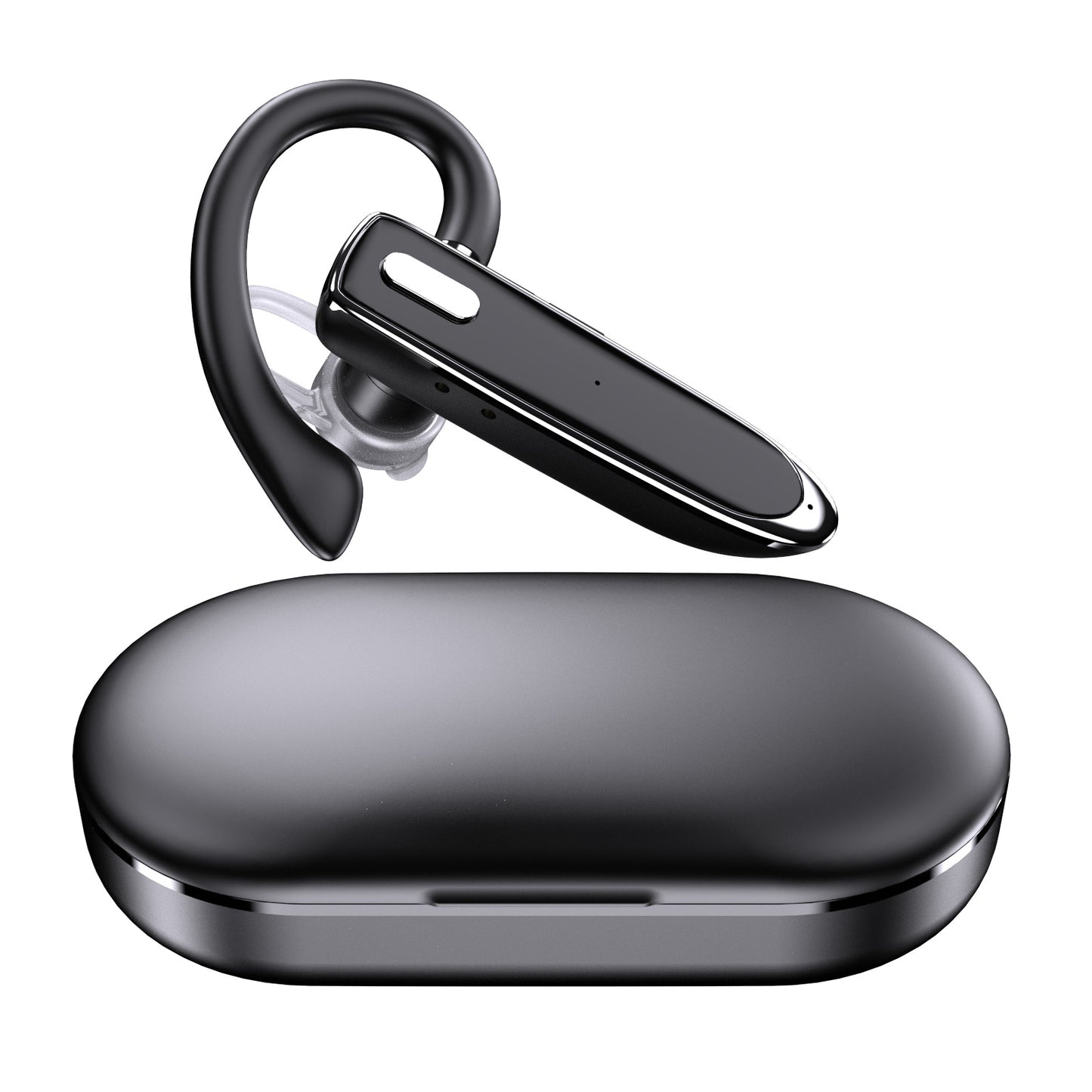 YYK-530-2 Business Single Ear Wireless Earhook Bluetooth Headset Hands-free Call Music Earphone with Digital Display Charging Case