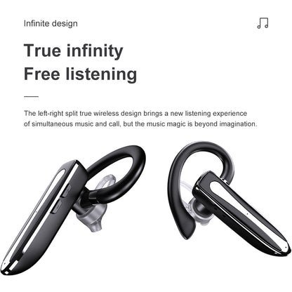 YYK-530-1 Business Single Ear Bluetooth Earhook Headset Driving Working Wireless Hands-free Call Music Earphone