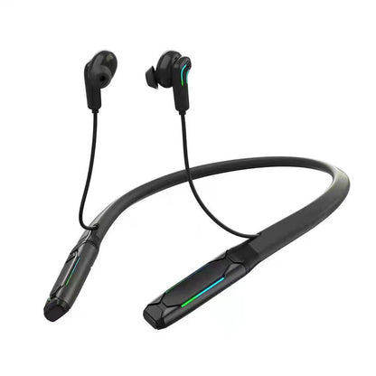 A55 Stereo Sound Wireless Earphone Neckband Bluetooth 5.1 Headset Gaming Headphone with Colorful Light Crystal-Clear Voice ENC Noise Cancelling Mic