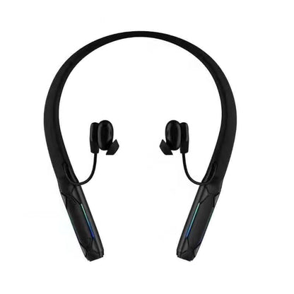 A55 Stereo Sound Wireless Earphone Neckband Bluetooth 5.1 Headset Gaming Headphone with Colorful Light Crystal-Clear Voice ENC Noise Cancelling Mic