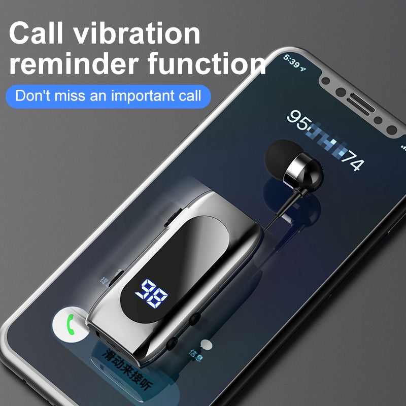 K55 Business Bluetooth Single-Ear Earphone Battery Display Clip-On Intelligent Noise Reduction Telescopic Headset Clipper