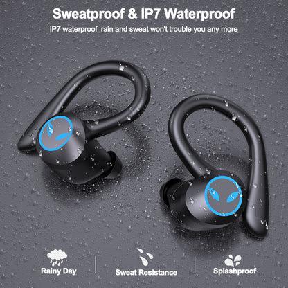 Q25 TWS Earbuds In-ear Wireless Headset Bluetooth 5.1 Earphone Waterproof Noise Reduction Design Sports Earhook Headphone