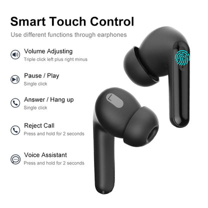 ENKAY HAT PRINCE Bluetooth 5.1 TWS Stereo Earbuds Noise Reduction In-ear Touch Control Earphones with Digital Charging Box