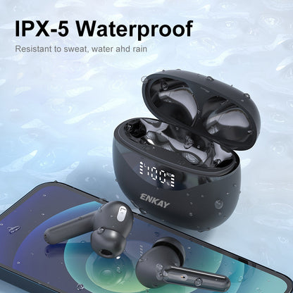 ENKAY HAT PRINCE Bluetooth 5.1 TWS Stereo Earbuds Noise Reduction In-ear Touch Control Earphones with Digital Charging Box