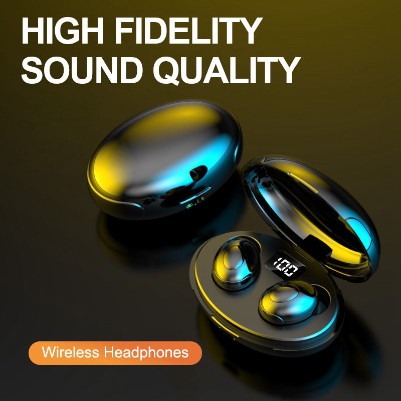 JSM-T5 TWS Bluetooth 5.0 In-ear Noise-cancelling Headset Wireless Earphones Stereo Earbuds Waterproof Sports Headphones with Power Display Charging Box