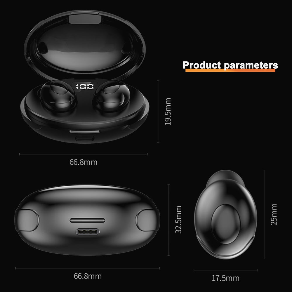 JSM-T5 TWS Bluetooth 5.0 In-ear Noise-cancelling Headset Wireless Earphones Stereo Earbuds Waterproof Sports Headphones with Power Display Charging Box