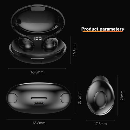 JSM-T5 TWS Bluetooth 5.0 In-ear Noise-cancelling Headset Wireless Earphones Stereo Earbuds Waterproof Sports Headphones with Power Display Charging Box