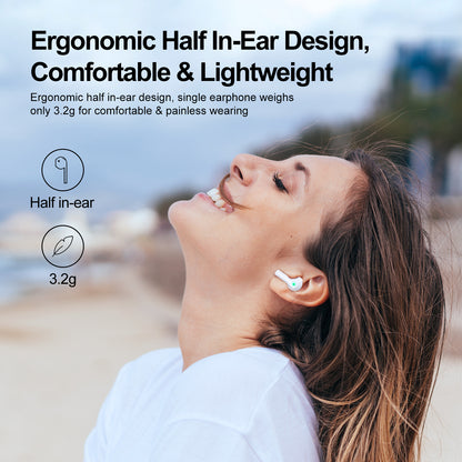 JOYROOM JR-TL11 Wireless Earbuds Lightweight Headset ENC Noise Cancelling Half In-Ear Bluetooth Headphones with Microphones IPX4 Waterproof