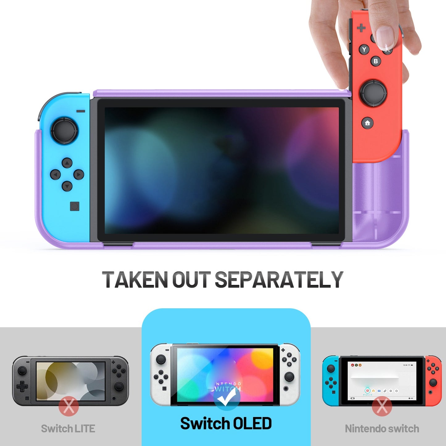 Shockproof Case Anti-Drop Cover for Nintendo Switch OLED Game Console Ergonomic Grip Protective Case (Type A)