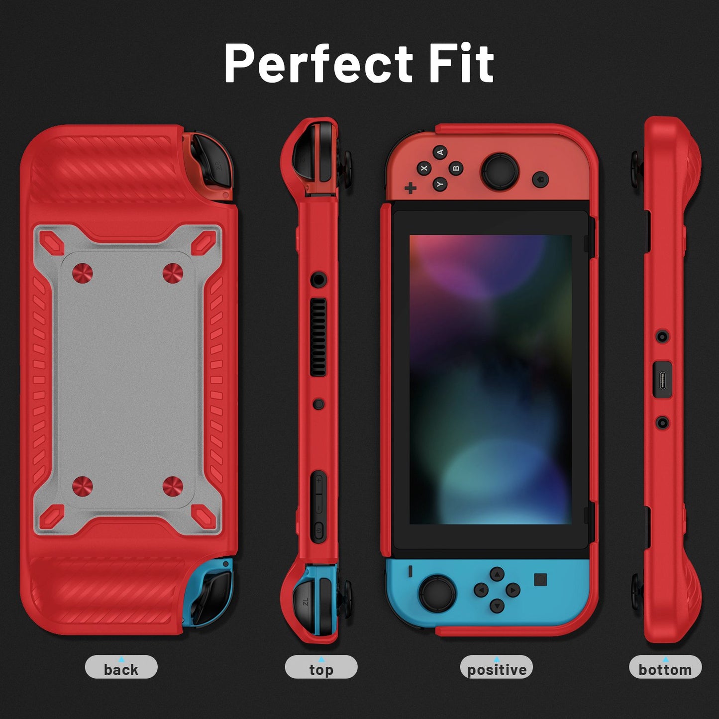 Shockproof Case Anti-Drop Cover for Nintendo Switch OLED Game Console Ergonomic Grip Protective Case (Type A)