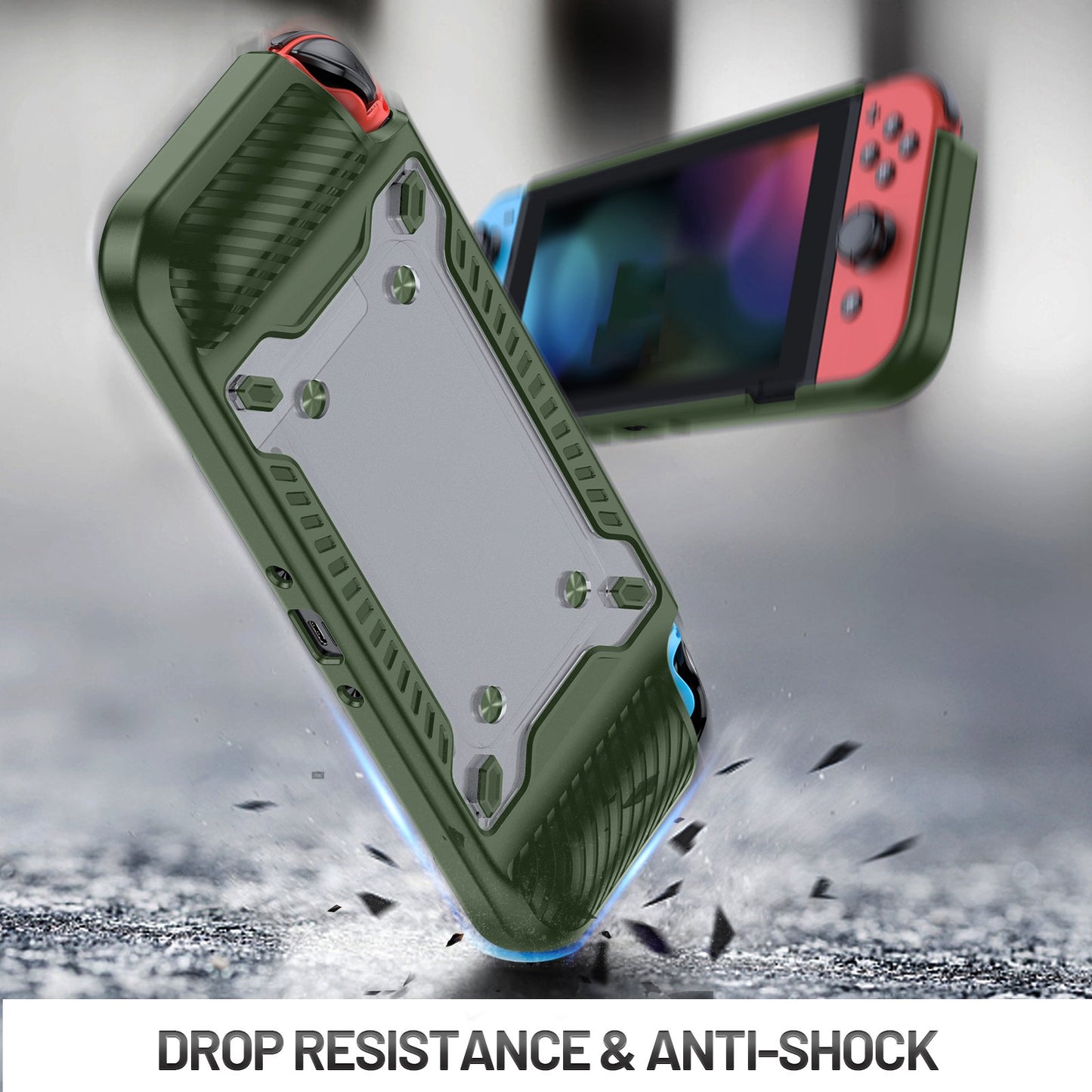 Shockproof Case Anti-Drop Cover for Nintendo Switch OLED Game Console Ergonomic Grip Protective Case (Type A)