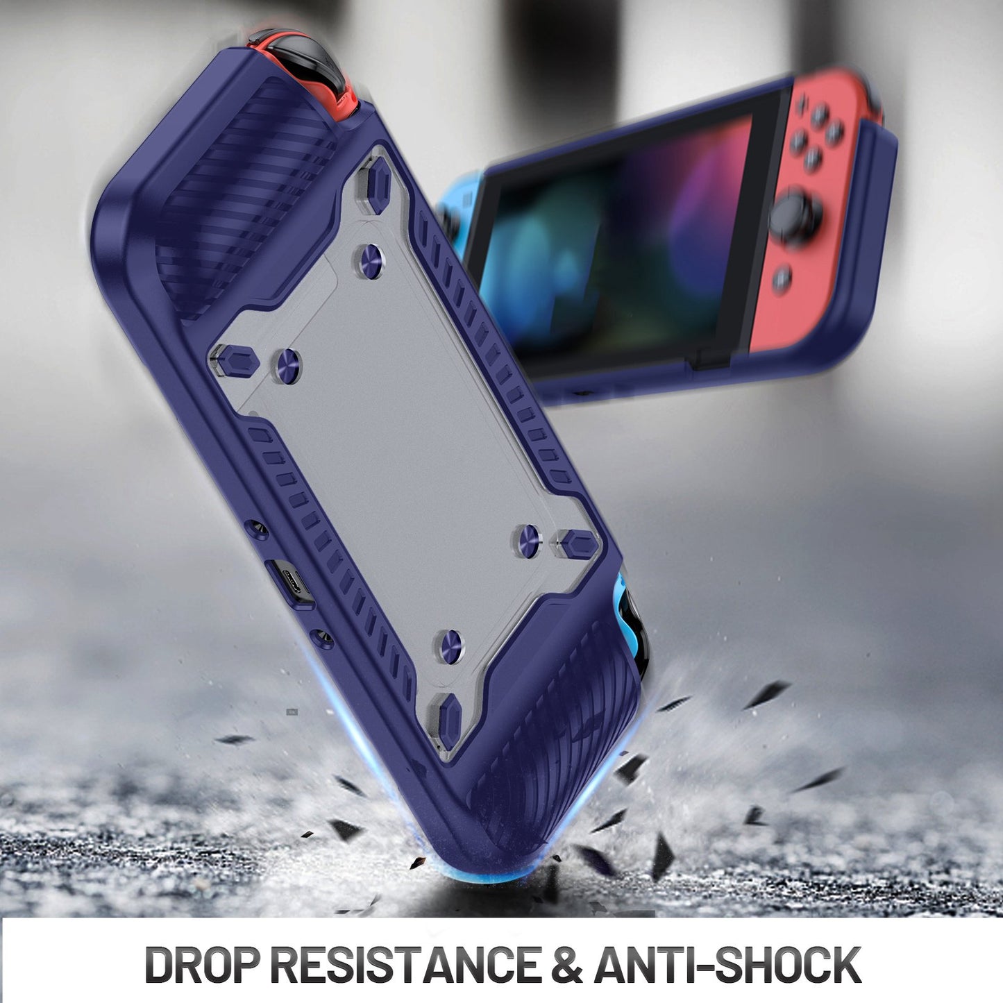 Shockproof Case Anti-Drop Cover for Nintendo Switch OLED Game Console Ergonomic Grip Protective Case (Type A)