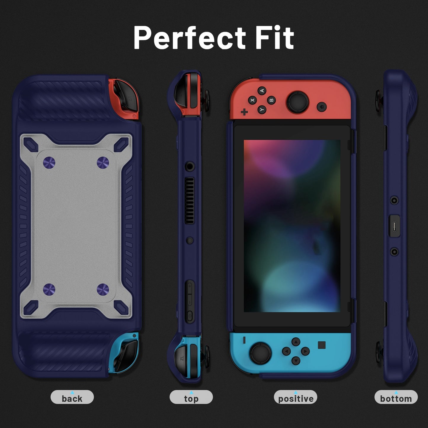 Shockproof Case Anti-Drop Cover for Nintendo Switch OLED Game Console Ergonomic Grip Protective Case (Type A)