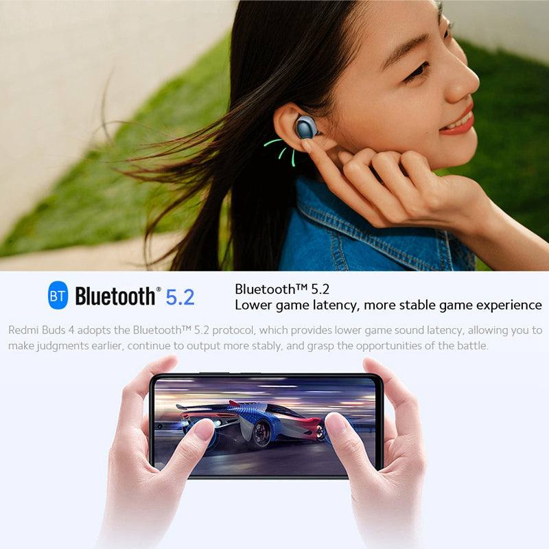 XIAOMI Redmi Buds 4 Bluetooth 5.2 Earphone Noise Reduction In-ear Headphone with Charging Case