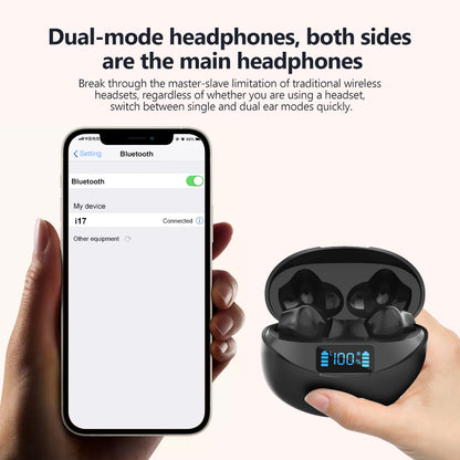 I17 TWS Earbuds In-Ear Sports Bluetooth Headset IPX5 Water Resistant Headphones with Digital Display