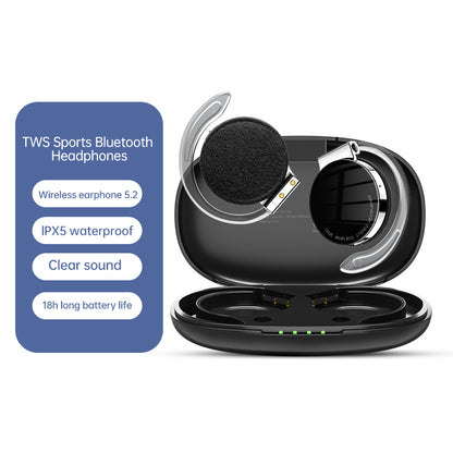 TWS-F2 Wireless Bluetooth 5.2 Wireless Earphone Stereo Sound Noise Reduction Low Delay Sports Running Headset with Charging Case