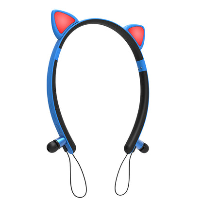 Kid&#39;s In-ear Wireless Bluetooth Earphones Cute Magnetic Earbuds Children Neckband Headsets