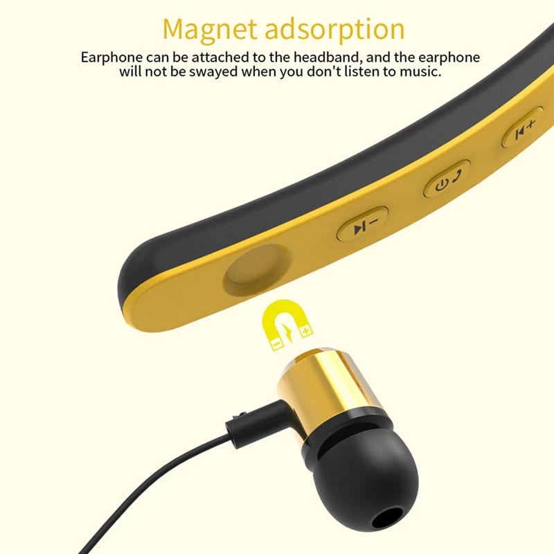 Kid&#39;s In-ear Wireless Bluetooth Earphones Cute Magnetic Earbuds Children Neckband Headsets