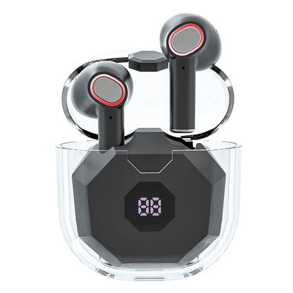 XT3S Transparent Design Bluetooth In-ear Earphone Sports Earbud Headset with Digital Display Charging Case