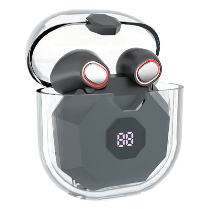 XT3S Transparent Design Bluetooth In-ear Earphone Sports Earbud Headset with Digital Display Charging Case