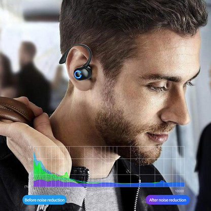 W6 Ear Hook Headset Waterproof TWS Wireless Bluetooth Sports Earphone with Charging Cable