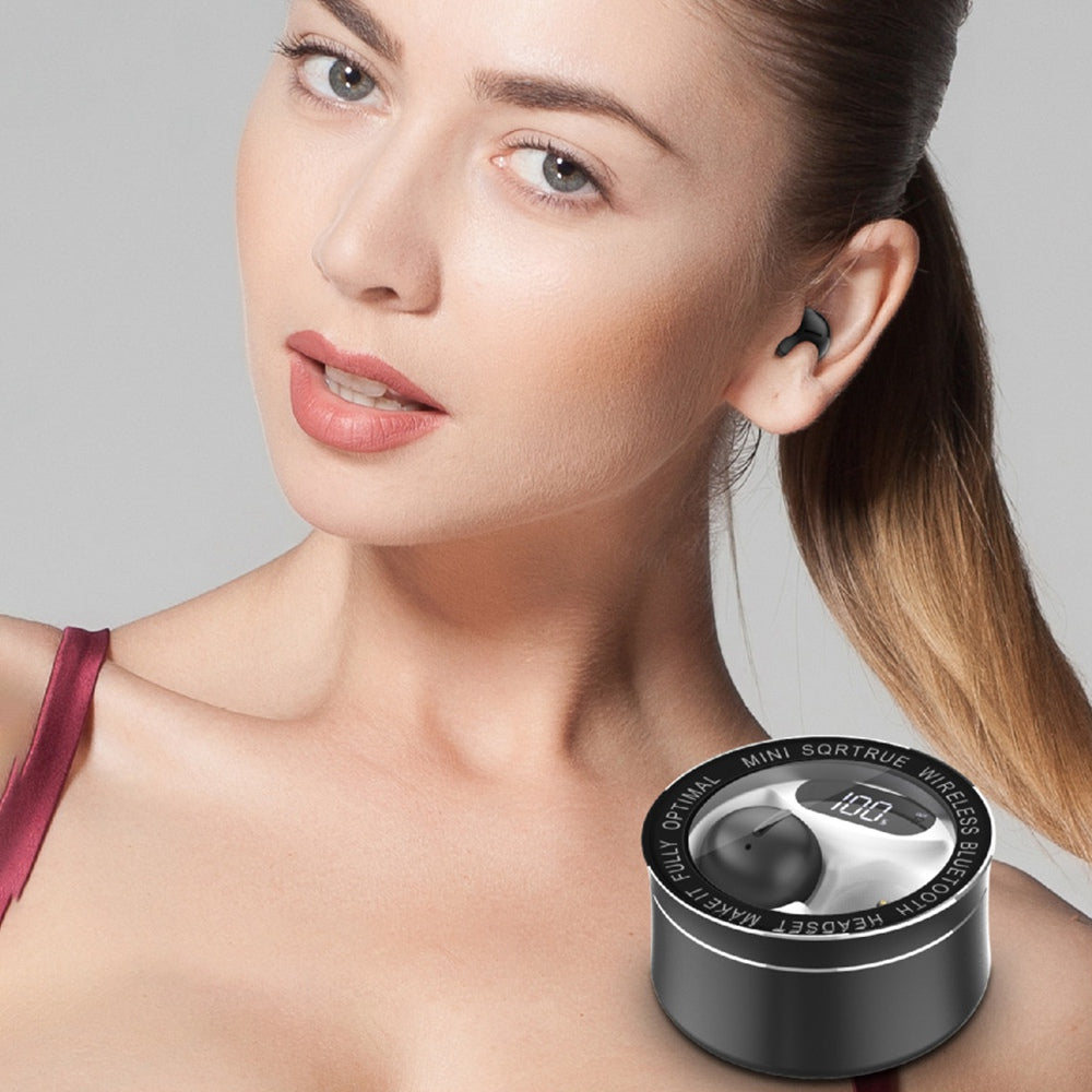 X21T Mini Size TWS Wireless Bluetooth Headset Low Delay Earphone with Digital Display Screen Charging Case