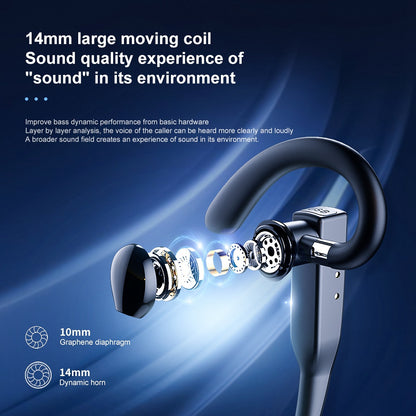 YYK-525 Wireless Bluetooth Headphone ANC Active Noise Cancelling Business Hanging Earphone (No Charging Case)