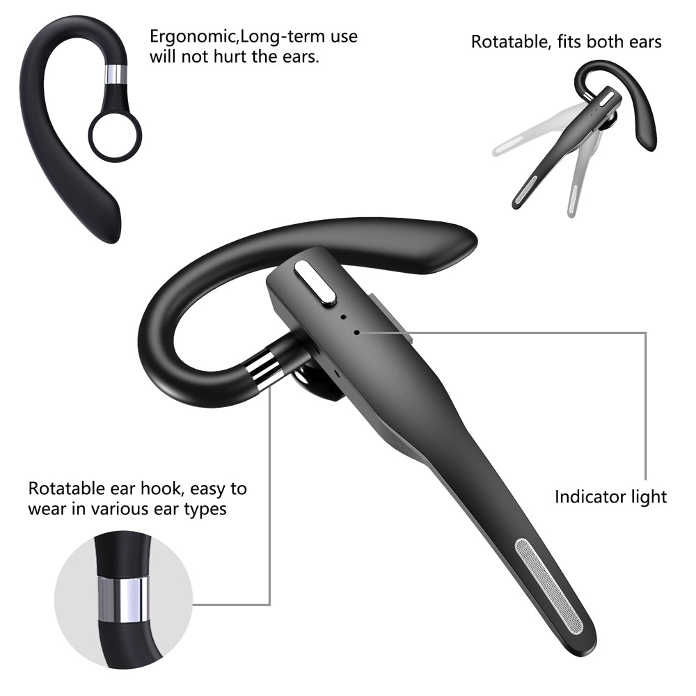 YYK-525 Wireless Bluetooth Headphone ANC Active Noise Cancelling Business Hanging Earphone (No Charging Case)