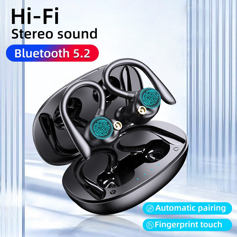 YYK-580 TWS Bluetooth 5.2 Ear Hook Design Headset Wireless Earphone Stereo Touch Control Waterproof Sports Headphones