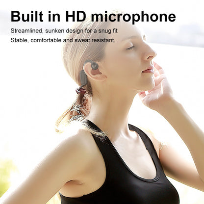 YYK-Q88 Bluetooth Bone Conduction Headphone Wireless Ear-Hook Headset Painless Open Ear Running Headphone Built-in HD Microphone Support TF Card