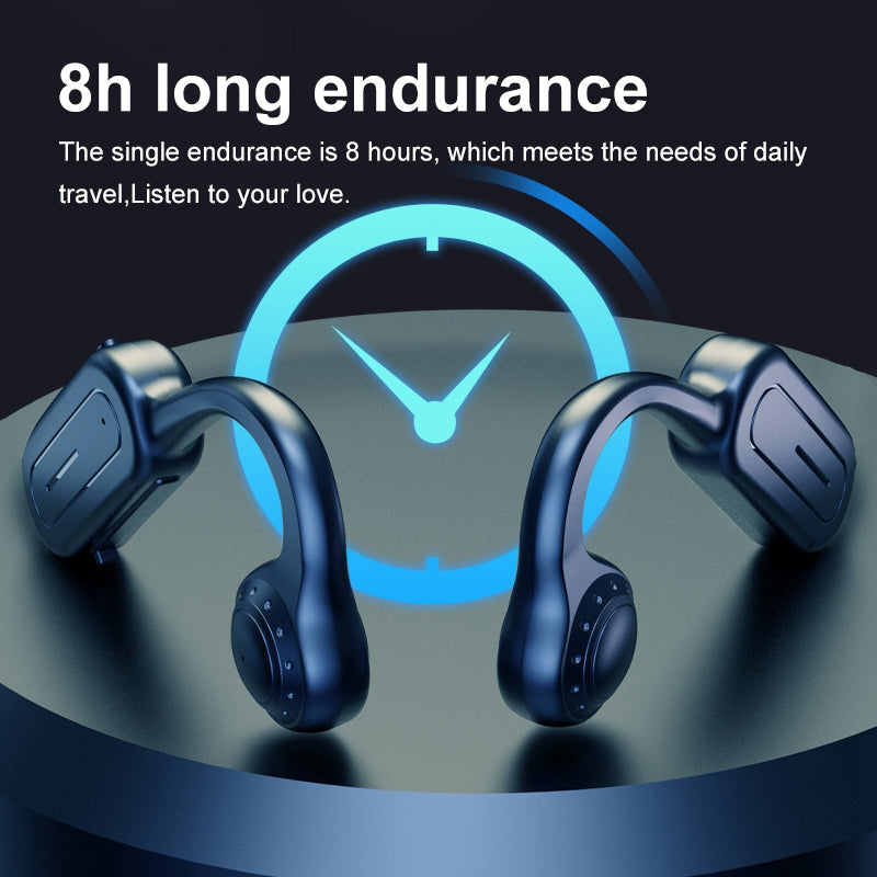 YYK-Q88 Bluetooth Bone Conduction Headphone Wireless Ear-Hook Headset Painless Open Ear Running Headphone Built-in HD Microphone Support TF Card