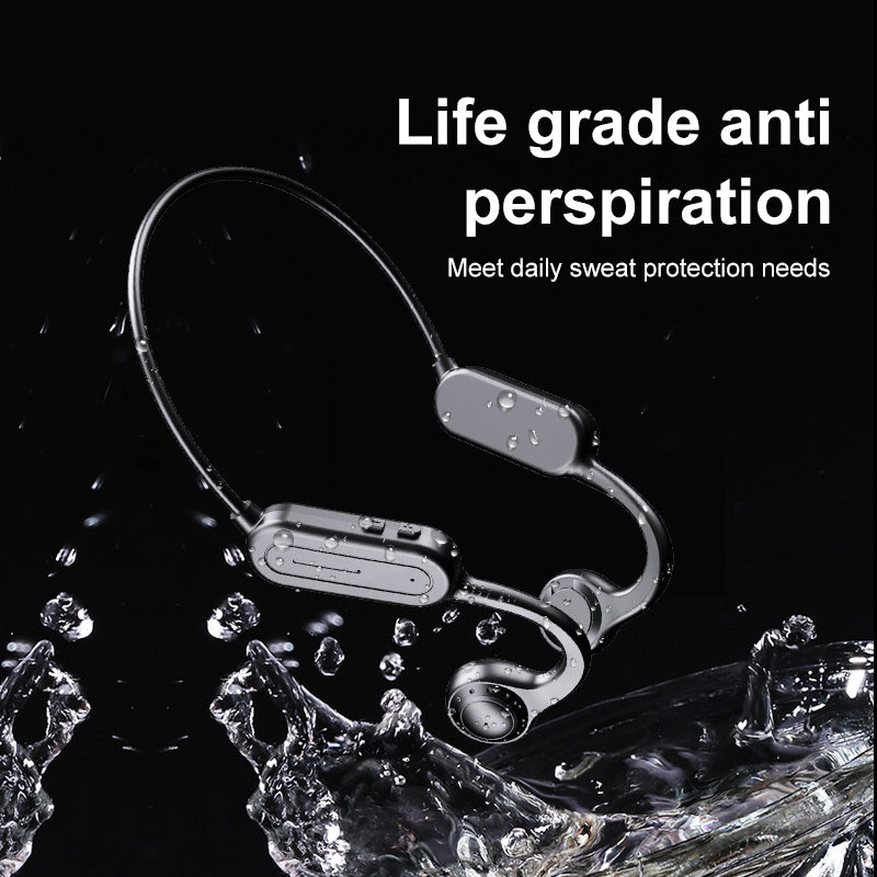 YYK-Q88 Bluetooth Bone Conduction Headphone Wireless Ear-Hook Headset Painless Open Ear Running Headphone Built-in HD Microphone Support TF Card