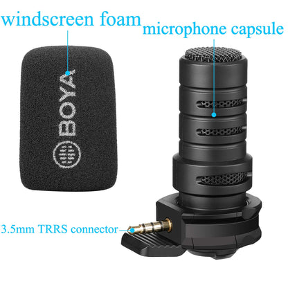 BOYA A7H 3.5mm Jack Digital Stereo Microphone for Smartphone/Tablet/PC