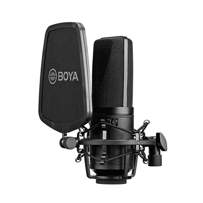 BOYA BY-M1000 Condenser Microphone Large Diaphragm 3 Polar Patterns for Singer Songwriter Podcaster