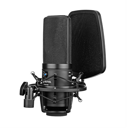 BOYA BY-M1000 Condenser Microphone Large Diaphragm 3 Polar Patterns for Singer Songwriter Podcaster