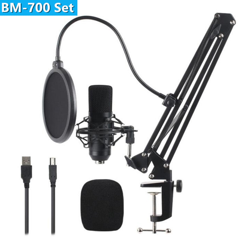 BM-700 USB Recording Microphone Set Built-in USB Sound Card NB35 Bracket Condenser Microphone