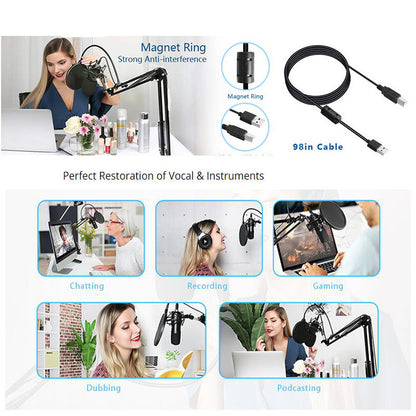 BM-700 USB Recording Microphone Set Built-in USB Sound Card NB35 Bracket Condenser Microphone