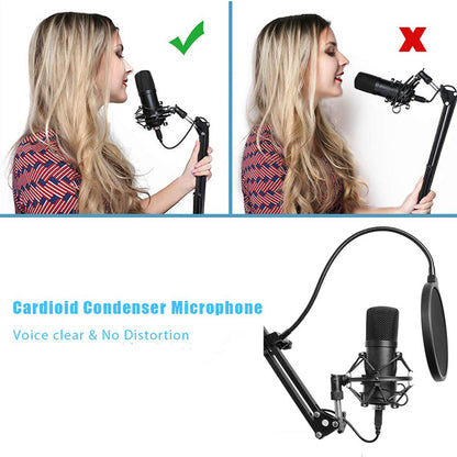 BM-700 USB Recording Microphone Set Built-in USB Sound Card NB35 Bracket Condenser Microphone