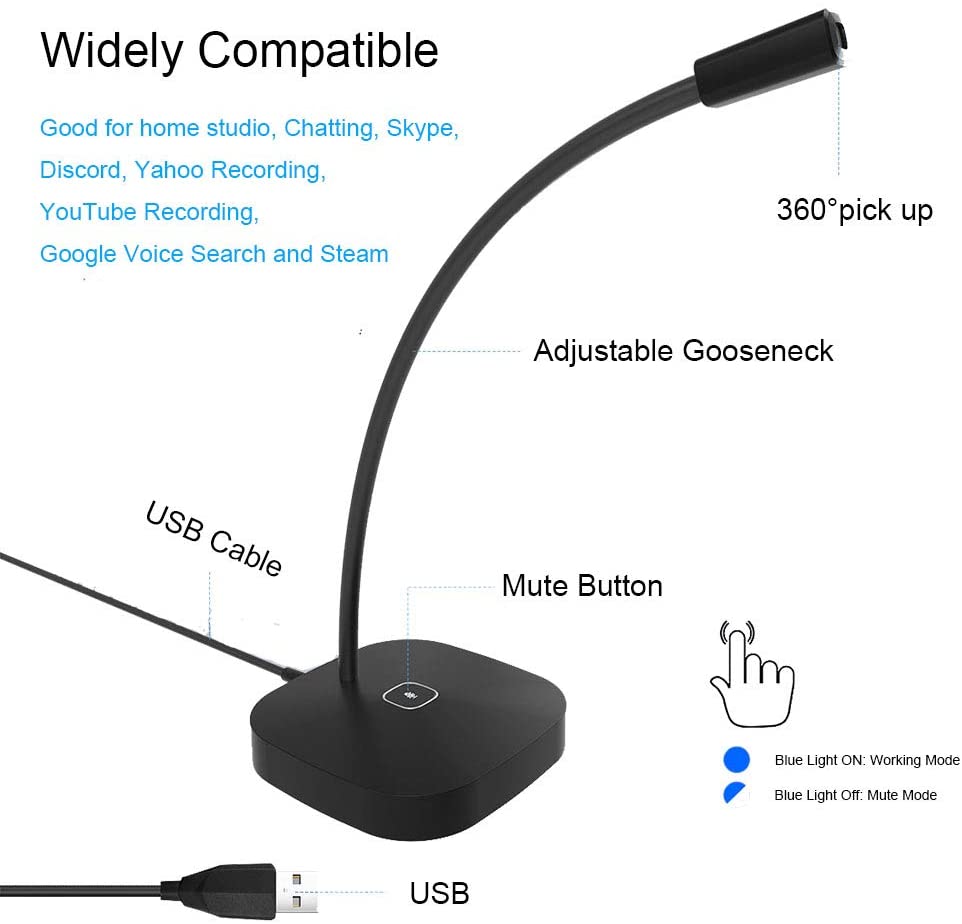 YANMAI G22 Microphone USB Plug Meeting Microphone Desktop Gooseneck USB Capacitive Microphone