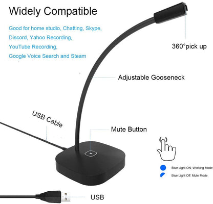 YANMAI G22 Microphone USB Plug Meeting Microphone Desktop Gooseneck USB Capacitive Microphone