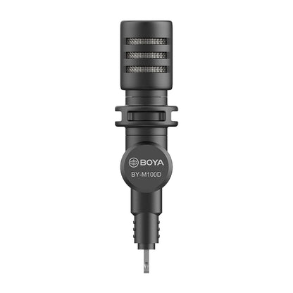 BOYA BY-M100D Plug-in Miniature Microphone MFI Certificated Lightning Connector for iPhone iPad Smartphone