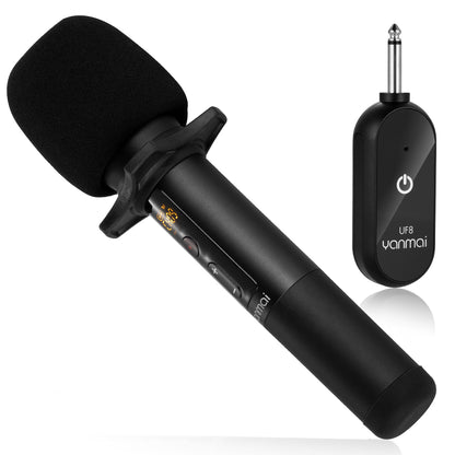 YANMAI UF8 UHF Auto Wireless Dynamic Microphone System with Receiver for Amplifier Mixer Speaker