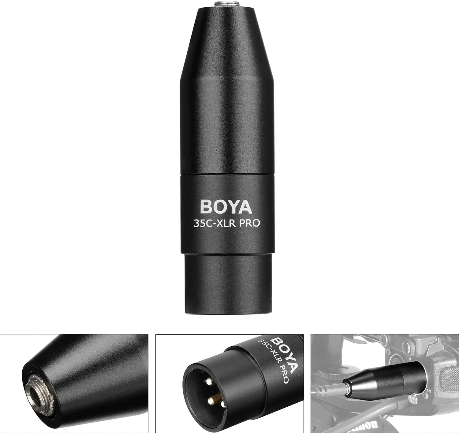 BOYA BY-35C-XLR PRO 3.5mm TRS Mini-Jack Female to XLR Male Adapter Converter Microphone Accessory