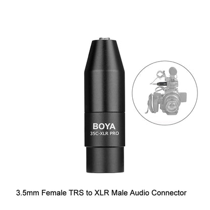 BOYA BY-35C-XLR PRO 3.5mm TRS Mini-Jack Female to XLR Male Adapter Converter Microphone Accessory